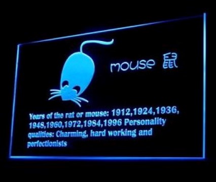 Chinese Zodiac Mouse LED Neon Sign